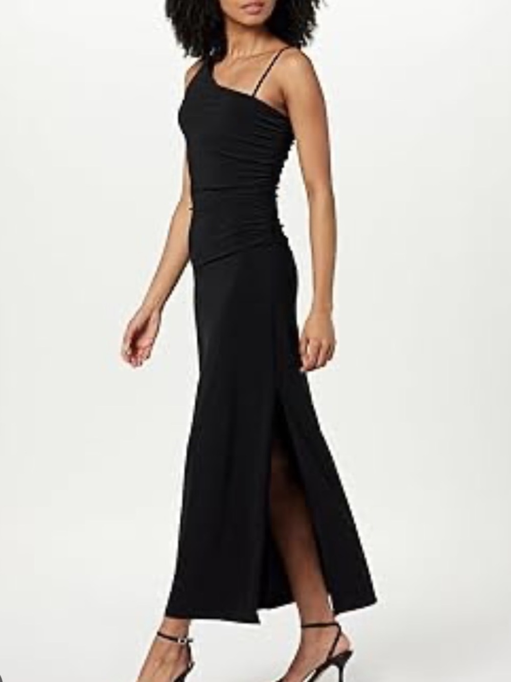NWT The Drop Women's Lupita Draped One-Shoulder Maxi Dress SZ Medium in Black